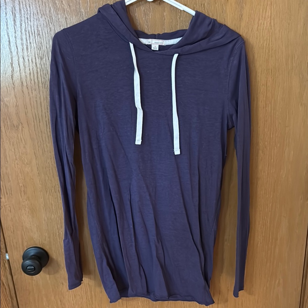 GAP Purple Long-Sleeve Relaxed Hoodie Shirt